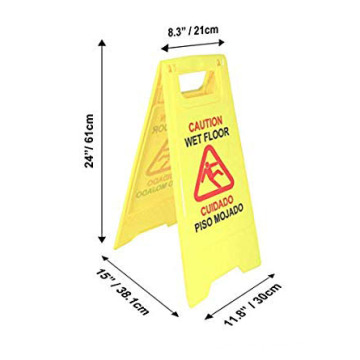 Commercial 24 Inch "Caution Wet Floor" Sign, 2-Sided, Yellow Plastic Safety Warning Sign With High Quality And Competitive Price